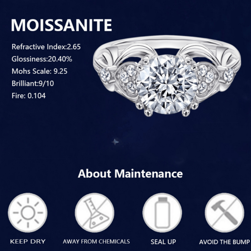 925 Silver Vintage Palace-Style Moissanite Wedding Ring Set, Unisex